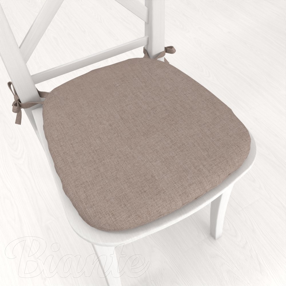 Oblý podsedák BKW-204 Šedohnědý žíhaný - 39x37x3 cm - Biante.cz