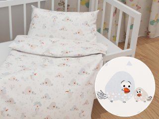 Dětské bavlněné povlečení do postýlky Sandra SA-614 Veselí ptáčci na bílém - Biante.cz Dětské bavlněné povlečení do postýlky Sandra SA-614 Veselí ptáčci na bílém - Biante.cz