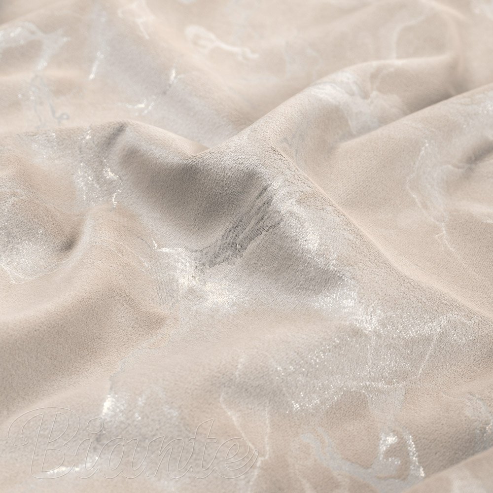 Sametová látka Isabela IBL-018 Zlatý/kouřový mramor na pudrově béžovém - šířka 280 cm - detail 4 - Biante.cz