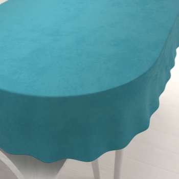 Sametový oválný ubrus Velvet Premium SVP-035 Tyrkysově modrý - Biante.cz