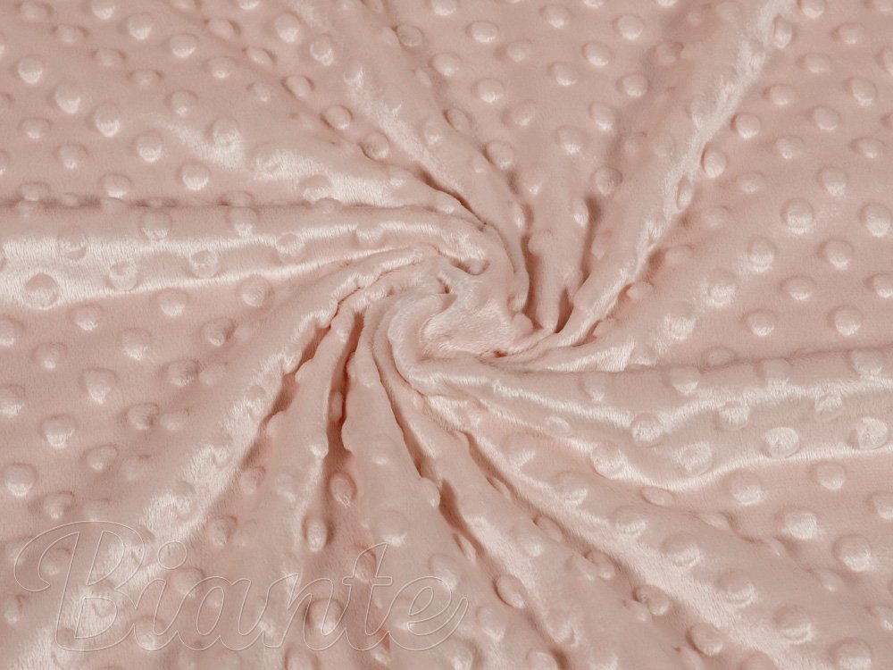 Dětská látka Minky 3D puntíky MKP-024 Tmavě béžová - šířka 150 cm - detail 1 - Biante.cz