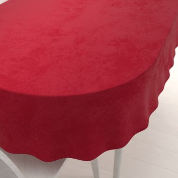 Sametový oválný ubrus Velvet Premium SVP-038 Sytě červený - Biante.cz