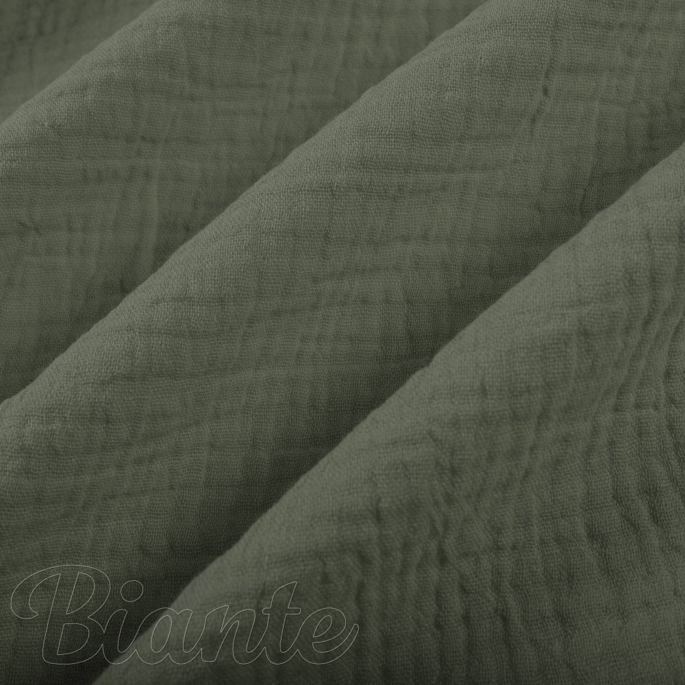 Mušelín dvojitá gázovina MSN-076 Zelená khaki - metráž šířka 140 cm - detail 7 - Biante.cz