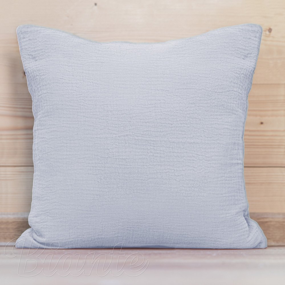 Mušelínový povlak na polštář MSN-027 Světle modrošedý - Biante.cz