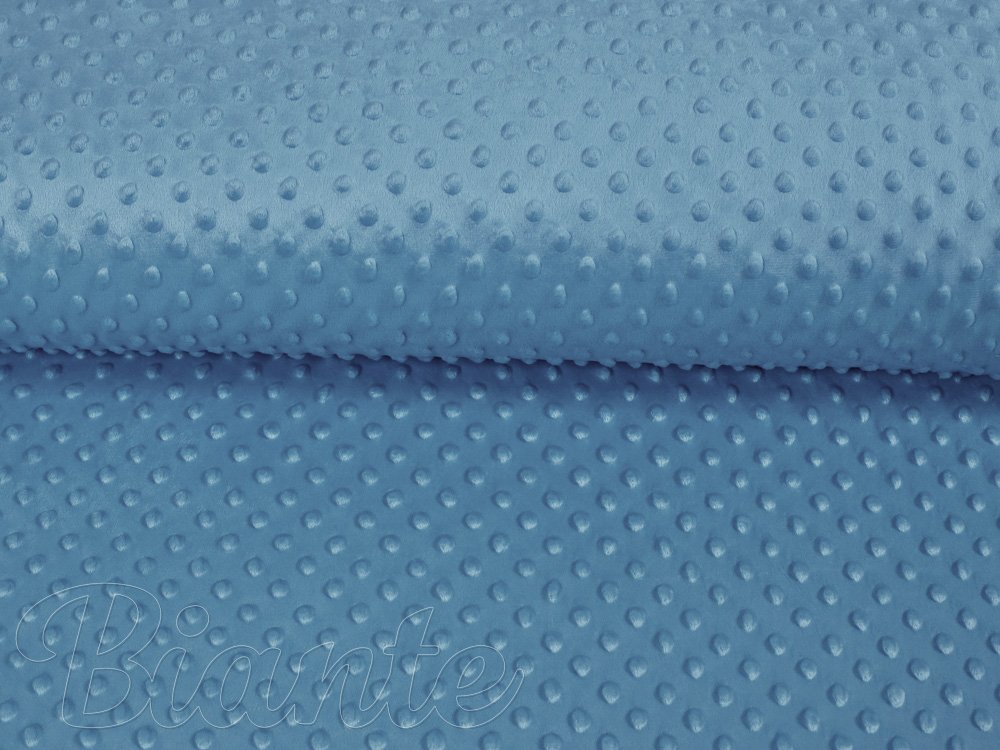 Dětská látka Minky 3D puntíky MKP-044 Kovově modrá - šířka 150 cm - detail 4 - Biante.cz Dětská látka Minky 3D puntíky MKP-044 Kovově modrá - šířka 150 cm - detail 4 - Biante.cz
