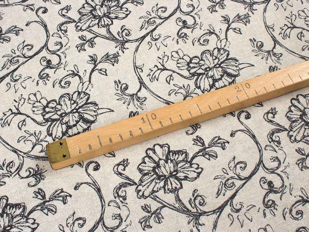 Dekorační látka Leona LN-014 Pnoucí květiny na režném - šířka 140 cm - detail 2 - Biante.cz Dekorační látka Leona LN-014 Pnoucí květiny na režném - šířka 140 cm - detail 2 - Biante.cz