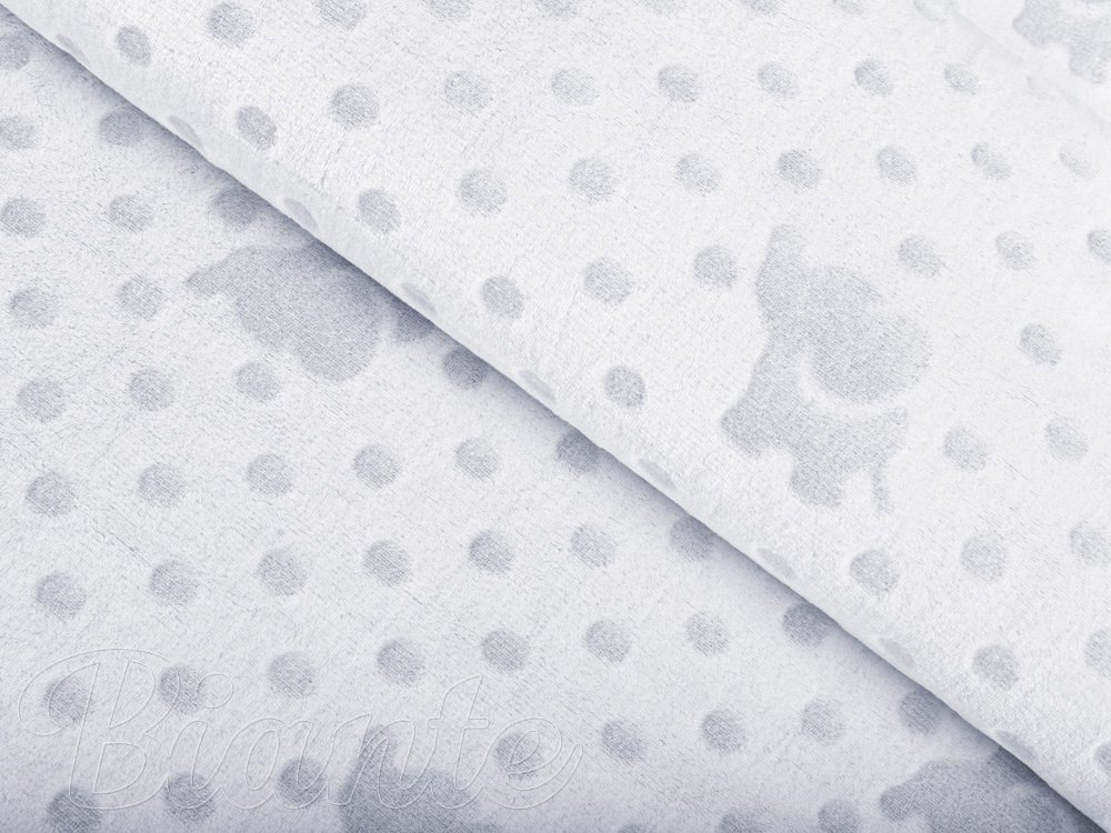 Dětská mikroplyšová deka MIP-024 Světle šedí sloníci a puntíky - detail 2 - Biante.cz Dětská mikroplyšová deka MIP-024 Světle šedí sloníci a puntíky - detail 2 - Biante.cz