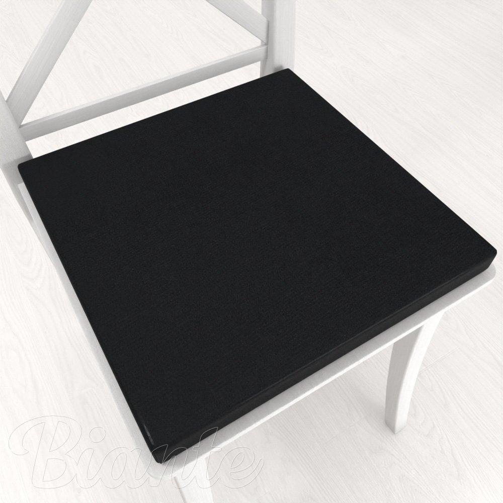 Štvorcový podsedák z imitácie brúsenej kože Alcantara ALC-012 Čierny - 38x38x3 cm - Biante.sk