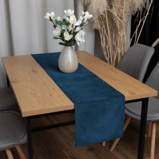 Sametový běhoun na stůl Velvet Premium SVP-028 Petrolejově modrý - detail 1 - Biante.cz