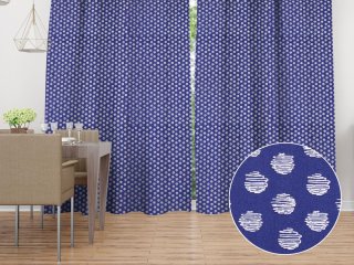 Bavlněný závěs na míru Sandra SA-214 Bílé puntíky na modrém - Biante.cz Bavlněný závěs na míru Sandra SA-214 Bílé puntíky na modrém - Biante.cz