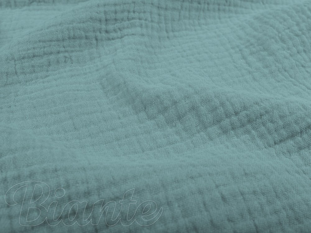 Mušelín dvojitá gázovina MSN-050 Pastelově modrozelená - metráž šířka 140 cm - detail 1 - Biante.cz Mušelín dvojitá gázovina MSN-050 Pastelově modrozelená - metráž šířka 140 cm - detail 1 - Biante.cz