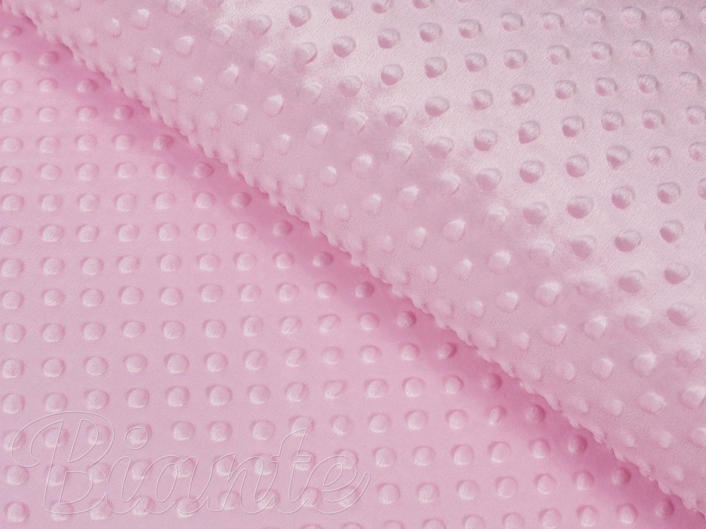Dětská látka Minky 3D puntíky MKP-049 Světle fialovorůžová - šířka 150 cm - Biante.cz