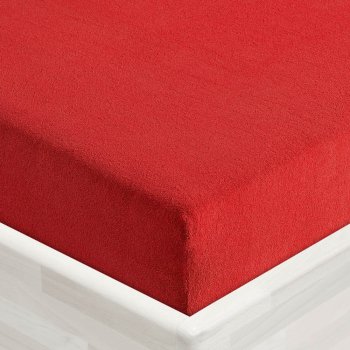 Froté napínací prostěradlo na extra vysokou matraci FR-007 Sytě červené - detail 1 - Biante.cz Froté napínací prostěradlo na extra vysokou matraci FR-007 Sytě červené - detail 1 - Biante.cz