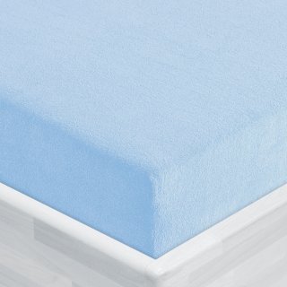 Dětské froté napínací prostěradlo do postýlky FR-014 Nebesky modré - detail 1 - Biante.cz