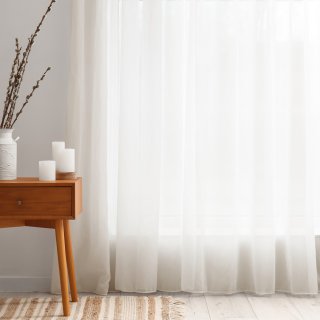 Hladká smotanová záclona/organza s olovkom ZAC-027 výška 290 cm - Biante.sk