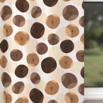 Dětský bavlněný závěs na míru Sandra SA-488 Hnědo-béžové designové pampelišky - detail 1 - Biante.cz