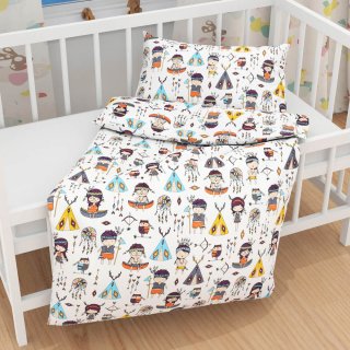 Dětské bavlněné povlečení do postýlky Sandra SA-045 Malí indiáni - detail 1 - Biante.cz Dětské bavlněné povlečení do postýlky Sandra SA-045 Malí indiáni - detail 1 - Biante.cz