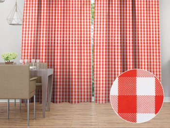 Dekorační závěs TF-071 Červeno-bílá kostka - Biante.cz