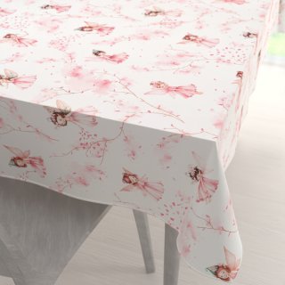 Dětský bavlněný obdélníkový ubrus Sandra SA-684 Růžové víly na bílém - Biante.cz Dětský bavlněný obdélníkový ubrus Sandra SA-684 Růžové víly na bílém - Biante.cz