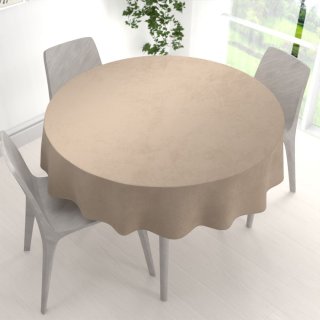 Velký sametový kulatý ubrus Velvet Premium SVP-042 Béžovohnědý - detail 1 - Biante.cz