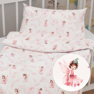 Dětské bavlněné povlečení do postýlky Sandra SA-684 Růžové víly na bílém - Biante.cz Dětské bavlněné povlečení do postýlky Sandra SA-684 Růžové víly na bílém - Biante.cz