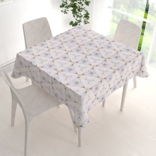 Dekorační čtvercový ubrus PML-031 Designové geometrické obrazce na bílém - detail 1 - Biante.cz Dekorační čtvercový ubrus PML-031 Designové geometrické obrazce na bílém - detail 1 - Biante.cz