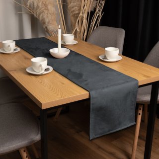 Běhoun na stůl/imitace broušené kůže Alcantara ALC-016 Antracitově šedý - detail 1 - Biante.cz
