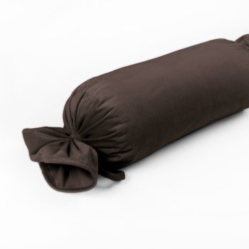 Sametový polštář válec bonbon Velvet Premium SVP-016 Tmavě hnědý - Biante.cz