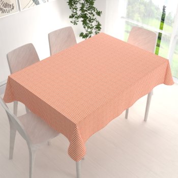 Dekorační obdélníkový ubrus Rebeka RE-006 Oranžovo-bílá kostka malá - detail 1 - Biante.cz