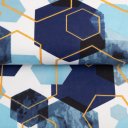 Bavlnená látka/plátno Sandra SA-574 Modré hexagóny na bielom - šírka 160 cm - detail 2 - Biante.sk