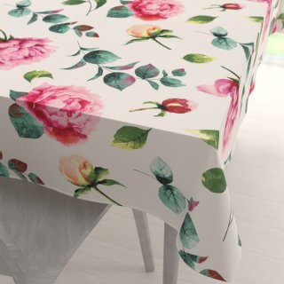 Bavlnený obdĺžnikový obrus Sandra SA-715 Veľké ružovočervené pivonky na smotanovom - Biante.sk Bavlnený obdĺžnikový obrus Sandra SA-715 Veľké ružovočervené pivonky na smotanovom - Biante.sk