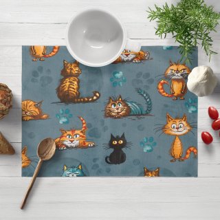 Detské bavlnené prestieranie na stôl Sandra SA-705 Mačacia partia na tmavo sivomodrom - Biante.sk Detské bavlnené prestieranie na stôl Sandra SA-705 Mačacia partia na tmavo sivomodrom - Biante.sk