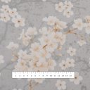 Bavlněná látka/plátno Sandra SA-634 Bílé třešňové květy na šedém - šířka 160 cm - detail 3 - Biante.cz