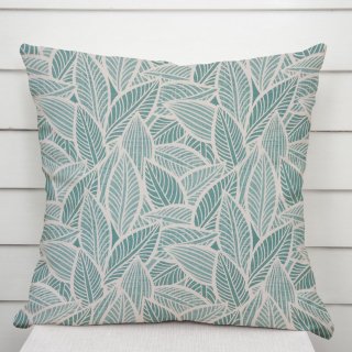 Dekorační povlak na polštář Leona LN-166 Bílé listy na modrozeleném - Biante.cz Dekorační povlak na polštář Leona LN-166 Bílé listy na modrozeleném - Biante.cz