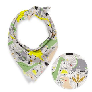 Dětský bavlněný šátek Sandra SA-564 Dinosauři a brontosauři na šedém - Biante.cz