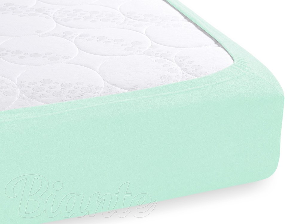 Froté napínacie prestieradlo na extra vysoký matrac FR-034 Mintové - detail 1 - Biante.sk Froté napínacie prestieradlo na extra vysoký matrac FR-034 Mintové - detail 1 - Biante.sk