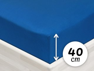 Jersey napínacie prestieradlo na extra vysoký matrac JR-016 Modré - Biante.sk