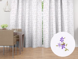 Bavlněný závěs Sandra SA-296 Drobné fialové kvítí na bílém - Biante.cz Bavlněný závěs Sandra SA-296 Drobné fialové kvítí na bílém - Biante.cz