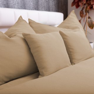 Mušelínové posteľné obliečky Nature MSN-024 Pieskovo béžové - detail 1 - Biante.sk Mušelínové posteľné obliečky Nature MSN-024 Pieskovo béžové - detail 1 - Biante.sk