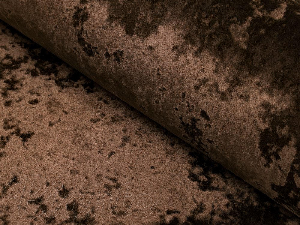 Dekorační látka mačkaný samet Diana DI-004 Tmavě hnědá - šířka 155 cm - detail 1 - Biante.cz Dekorační látka mačkaný samet Diana DI-004 Tmavě hnědá - šířka 155 cm - detail 1 - Biante.cz