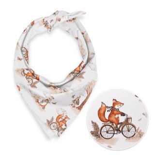 Dětský bavlněný šátek Sandra SA-696 Lišky na kolách - hnědé na bílém - Biante.cz Dětský bavlněný šátek Sandra SA-696 Lišky na kolách - hnědé na bílém - Biante.cz