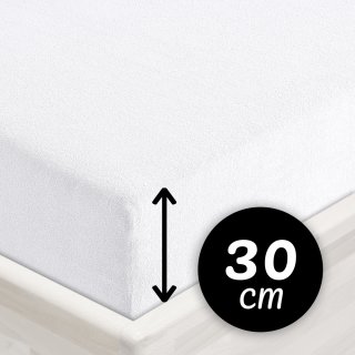 Froté napínací prostěradlo na vysokou matraci FR-031 Bílé - Biante.cz