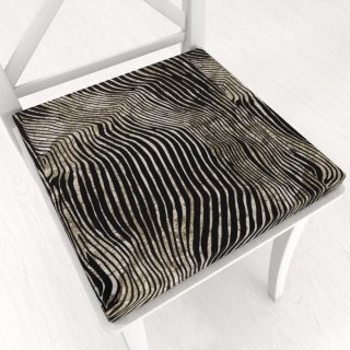 Sametový čtvercový podsedák Tamara TMR-052 Zebrovaný vzor - 38x38x3 cm - Biante.cz