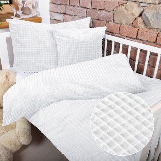 Dětské povlečení do postýlky Minky kostky MKK-007 Bílé - Biante.cz Dětské povlečení do postýlky Minky kostky MKK-007 Bílé - Biante.cz