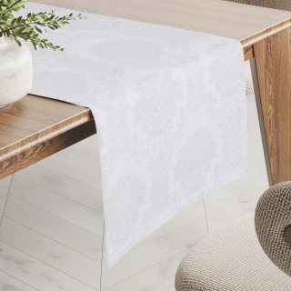 Dekoračný behúň na stôl Monako PM-122 Zámocký vzor biely - Biante.sk Dekoračný behúň na stôl Monako PM-122 Zámocký vzor biely - Biante.sk