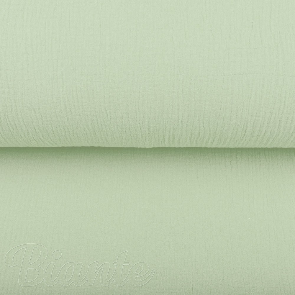 Mušelín dvojitá gázovina MSN-067 Pastelově pistáciová - metráž šířka 140 cm - detail 5 - Biante.cz
