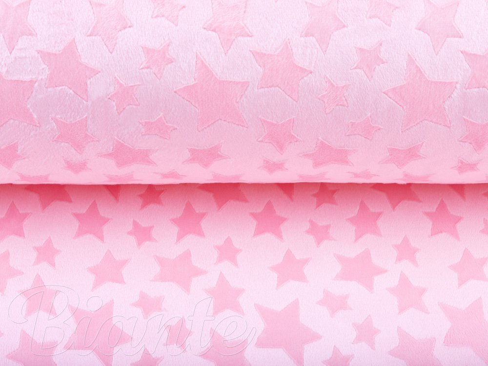 Dětská látka Minky hladká MKH-005 Hvězdičky - Světle růžová - šířka 150 cm - detail 3 - Biante.cz Dětská látka Minky hladká MKH-005 Hvězdičky - Světle růžová - šířka 150 cm - detail 3 - Biante.cz