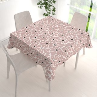 Bavlněný čtvercový ubrus Sandra SA-483 Hnědorůžové designové květy na bílém - detail 1 - Biante.cz Bavlněný čtvercový ubrus Sandra SA-483 Hnědorůžové designové květy na bílém - detail 1 - Biante.cz