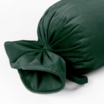 Sametový polštář válec bonbon Velvet Premium SVP-040 Lesní zelená - detail 1 - Biante.cz
