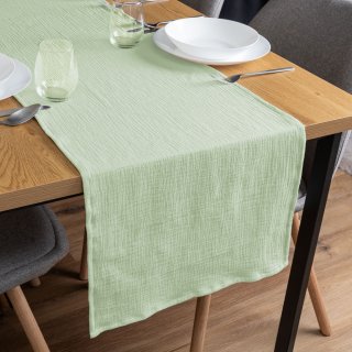 Mušelínový běhoun na stůl MSN-067 Pastelově pistáciový - Biante.cz